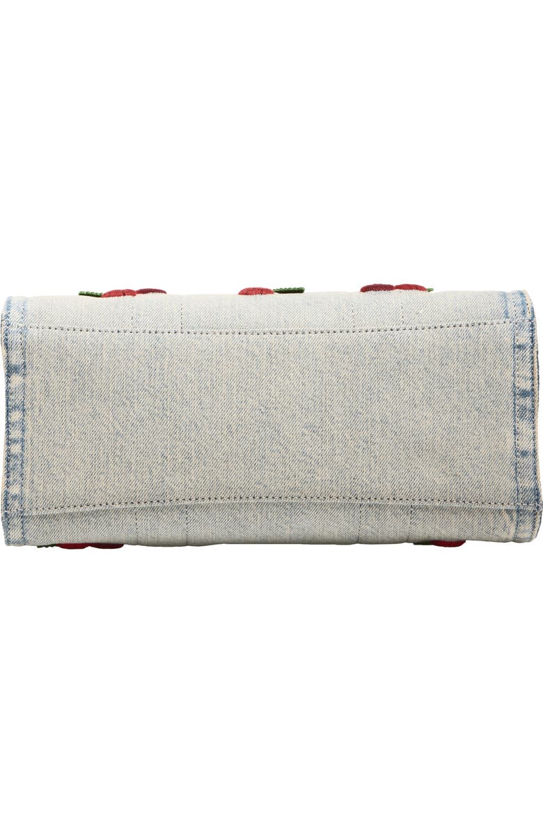 COACH Cherry Embroidery Cargo Denim Tote 26, Alternate, color, Denim Multi