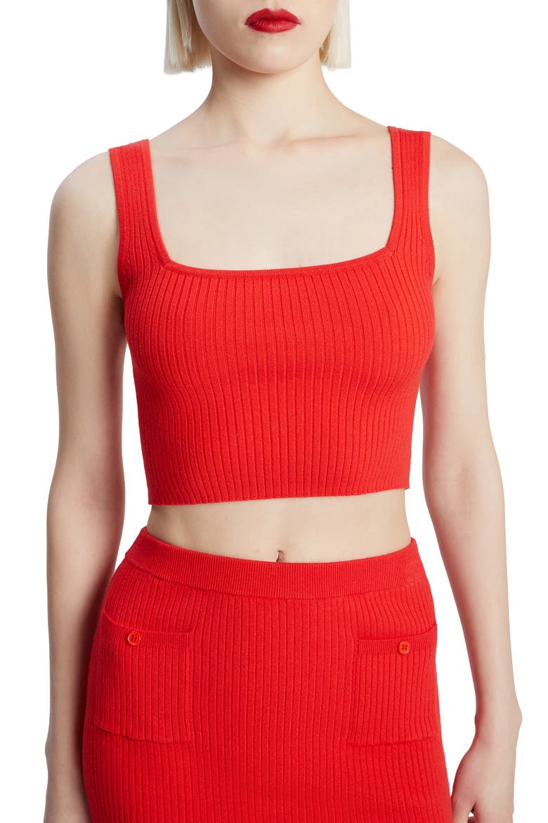 Sarita Crop Rib Tank, Main, color, DEEP RED
