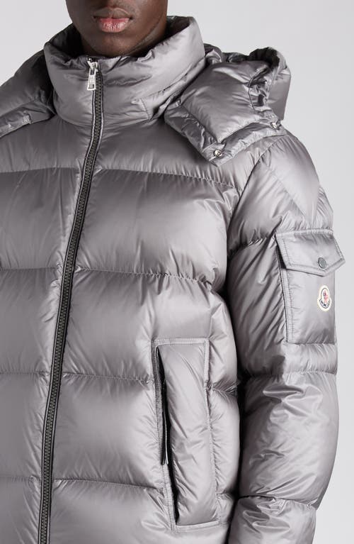 Moncler Couyere Short Down Jacket With Hood In Gray