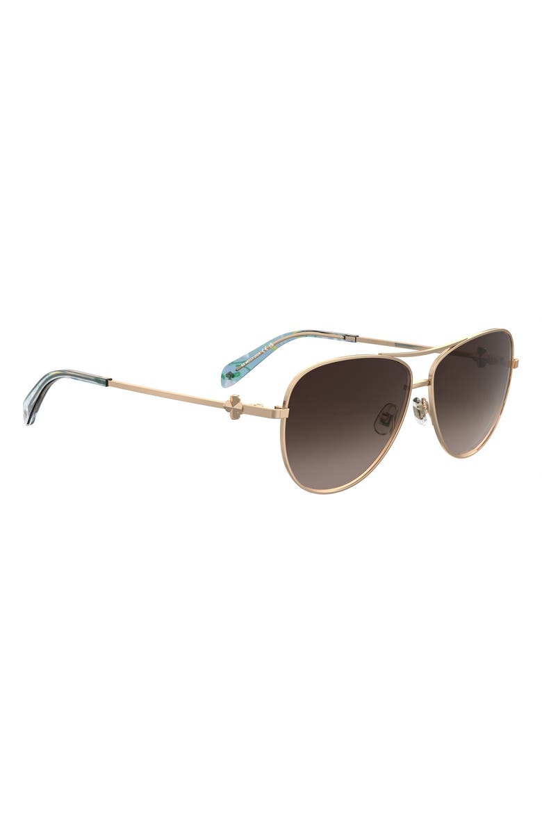 Kate Spade New York melly 60mm gradient pilot sunglasses, Alternate, color, Gold/ Brown Sf