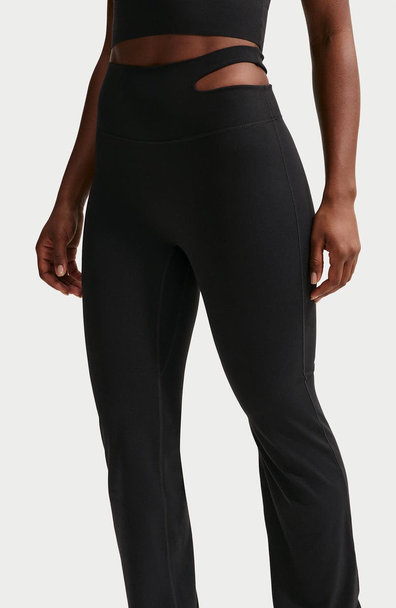 Nike Zenvy High Waist Flared Leggings, Alternate, color, Black