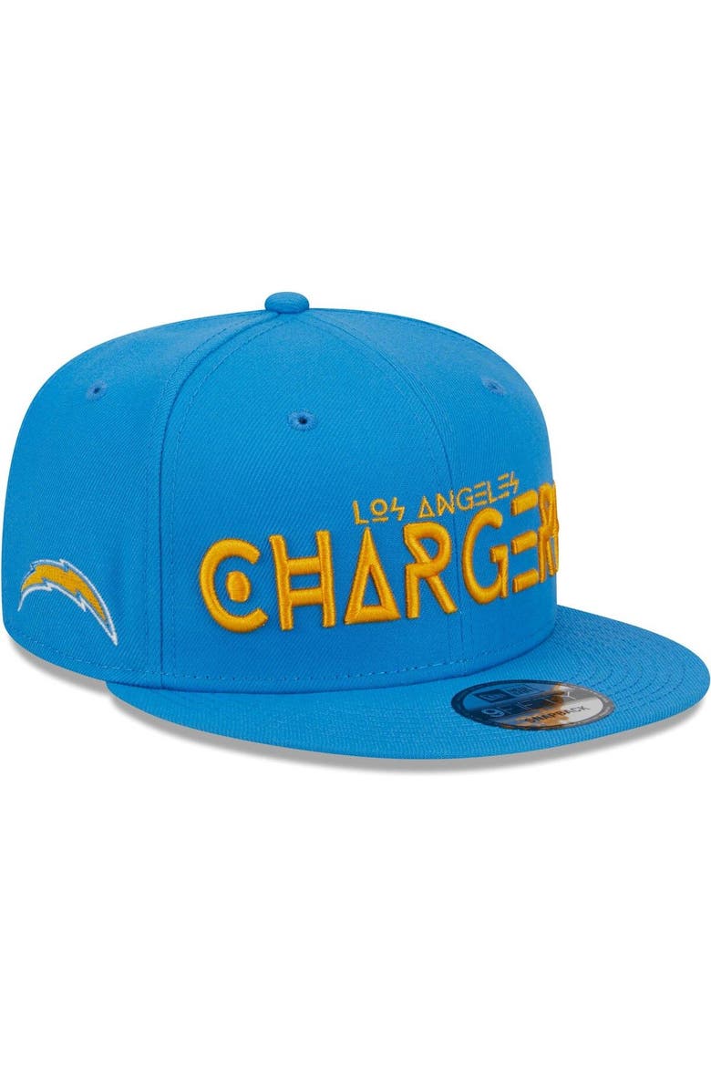 Men's New Era Powder Blue Los Angeles Chargers Word 9FIFTY Snapback Hat, Main, color, Powder Blue