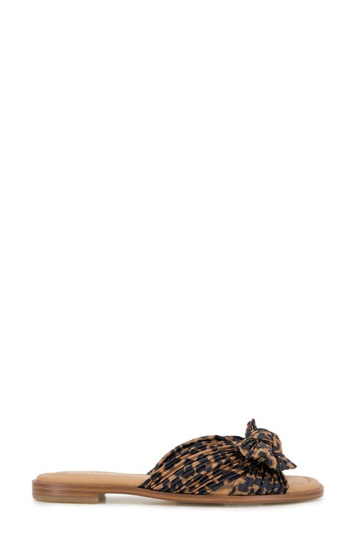 Kensie Renata Bow Slide Sandal In Tan Leopard
