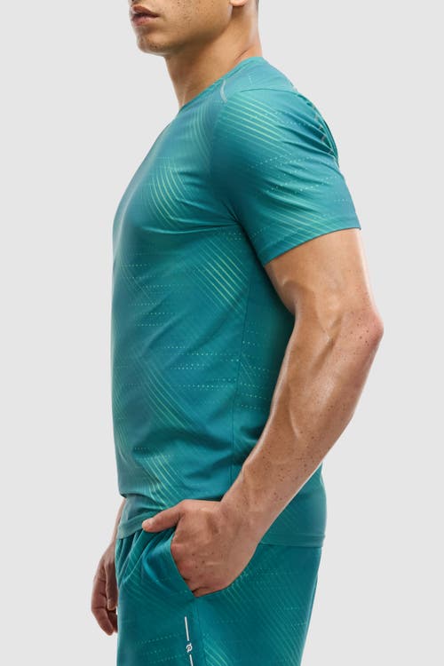 Peloton Interlock Short Sleeve Run Tee In Green