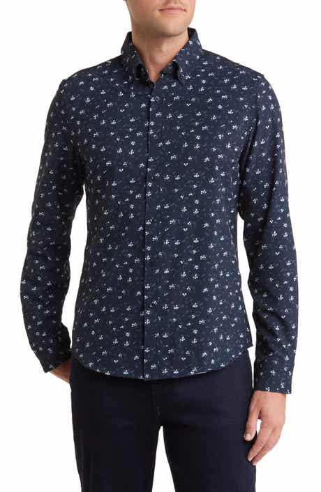 DENIM AND FLOWER Ditsy Floral Stretch Button-Down Shirt