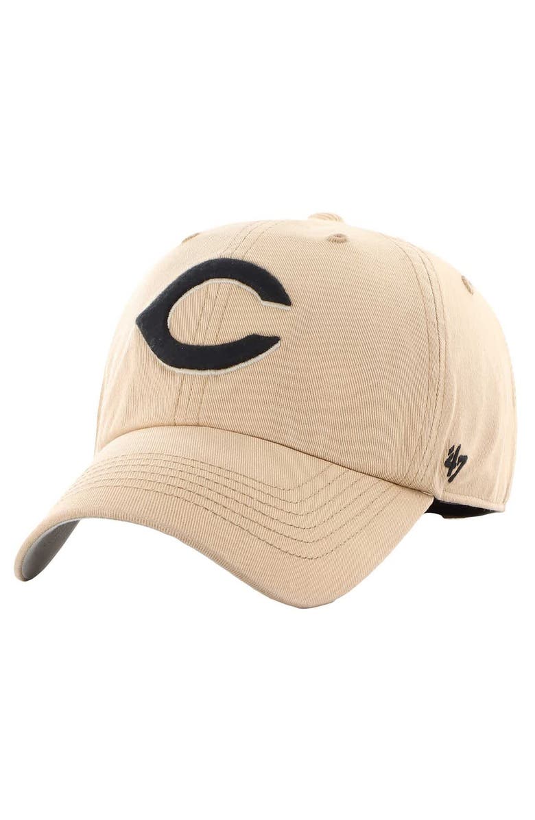 '47 Men's '47 Khaki Cincinnati Reds Dusted Franchise Fitted Hat, Main, color, 