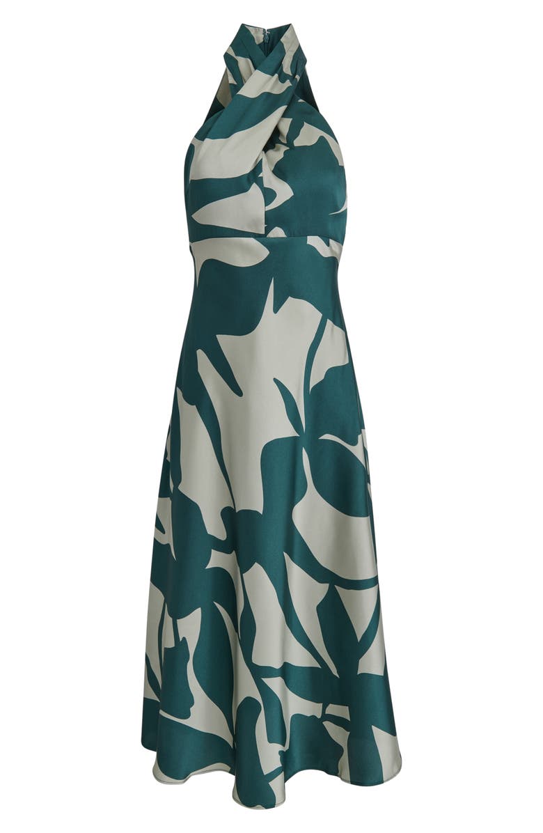 Donna Karan New York Poly Print Sleeveless Gown, Alternate, color, Hudson/ Wheat