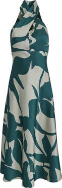 Donna Karan New York Poly Print Sleeveless Gown