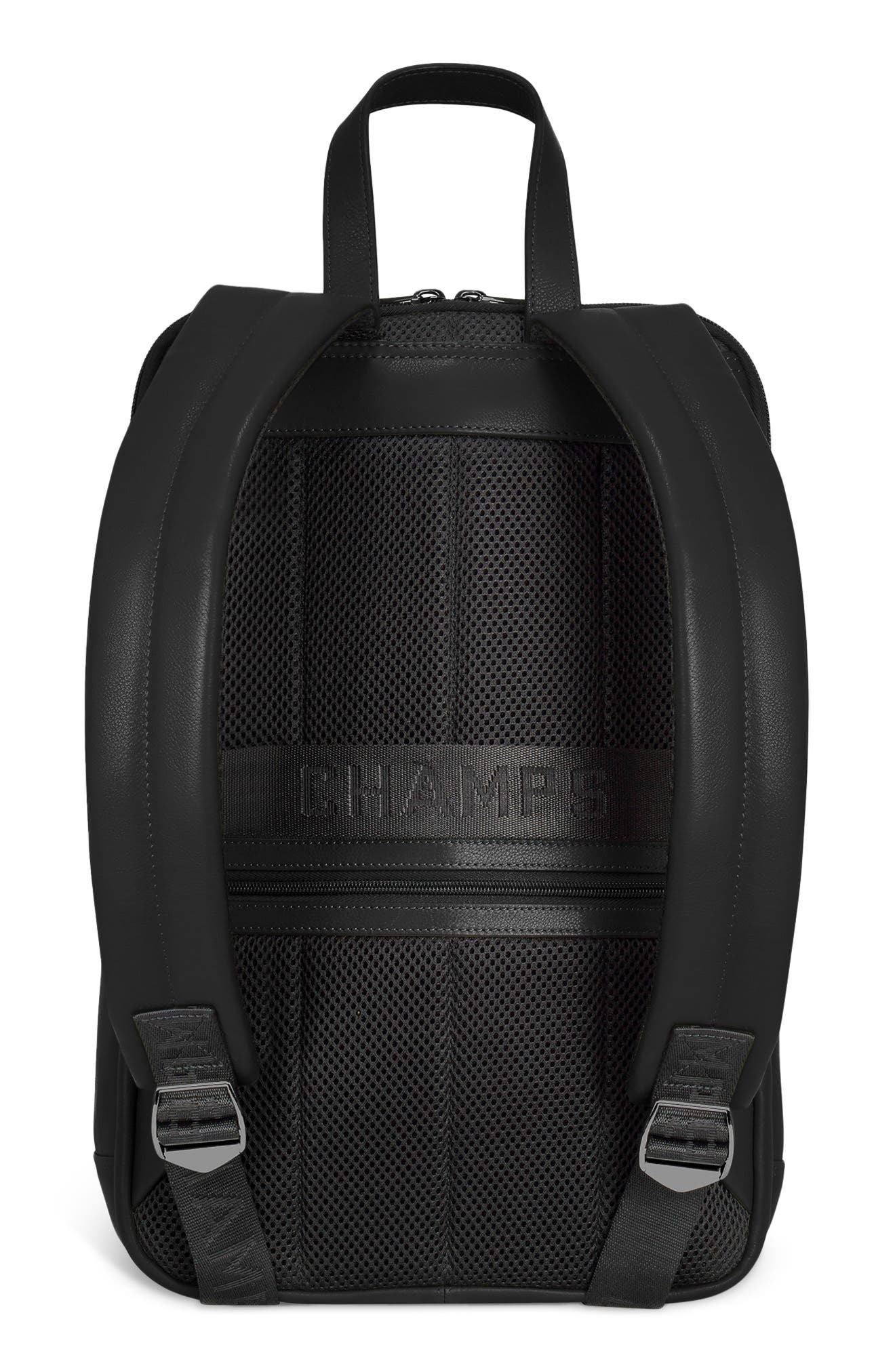 CHAMPS Onyx Leather Backpack, Alternate, color, Black