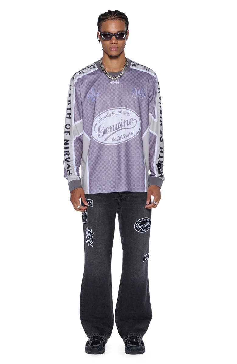 Ksubi Garage Moto Long Sleeve Graphic T-Shirt, Alternate, color, Black/ Grey