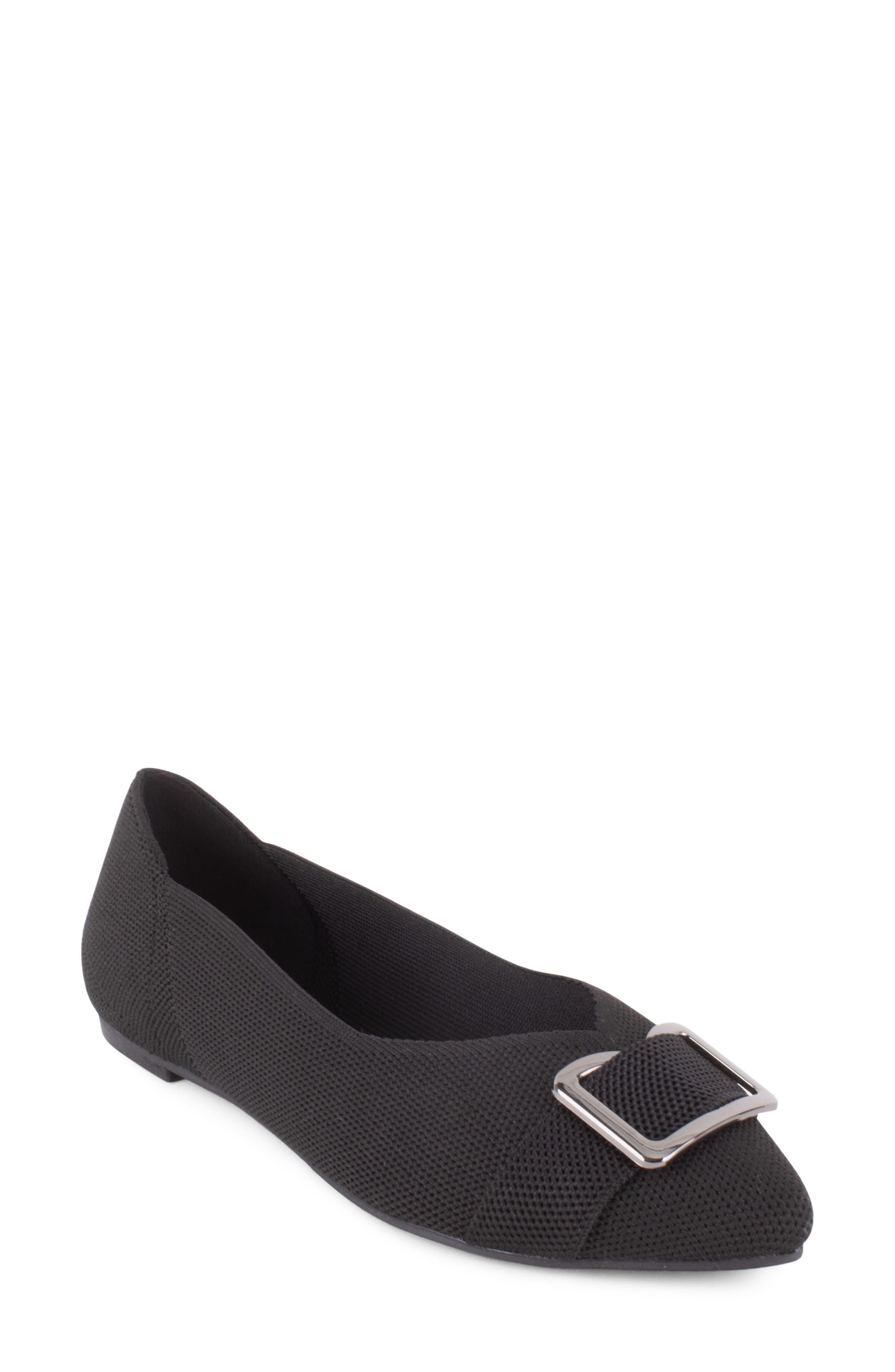 Tahari Lucerne Pointed Toe Flat, Main, color, Black
