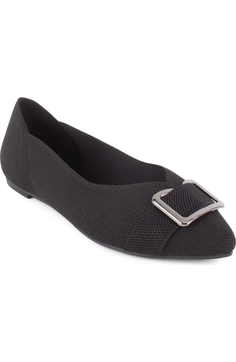 Tahari Lucerne Pointed Toe Flat, Main, color, Black