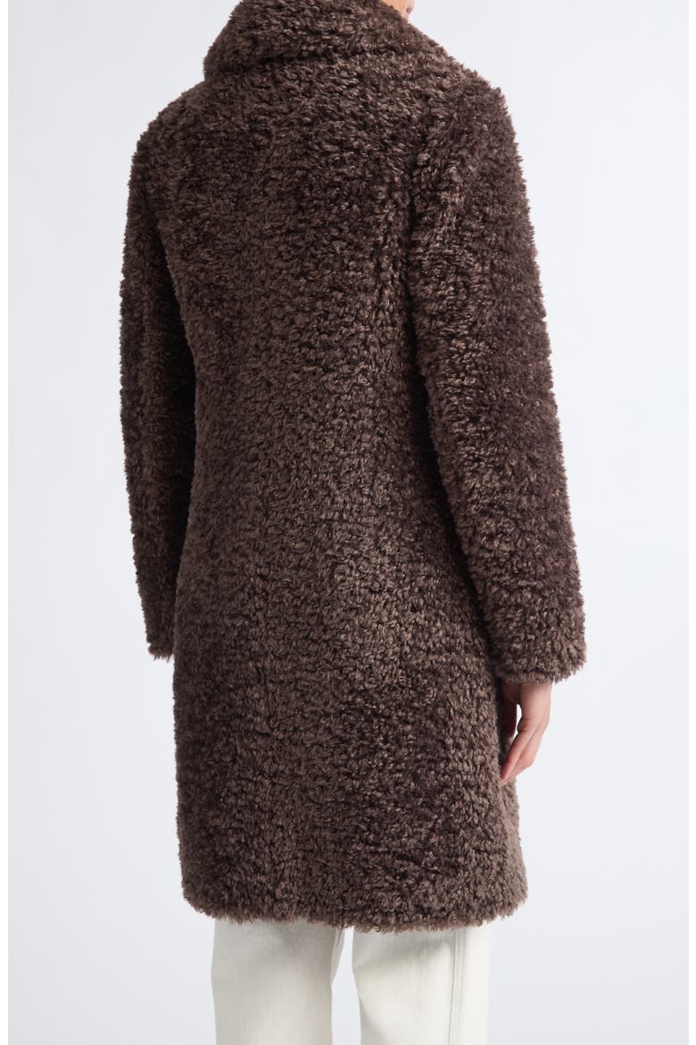 Curly Faux Fur Coat, Alternate, color, 8810 DARK BROWN