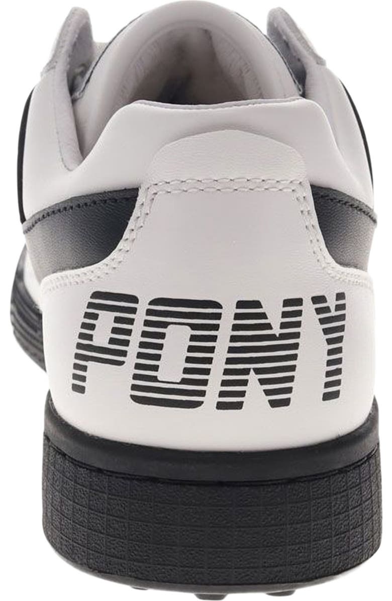 PONY Astro Leather Sneakers, Alternate, color, White/Black