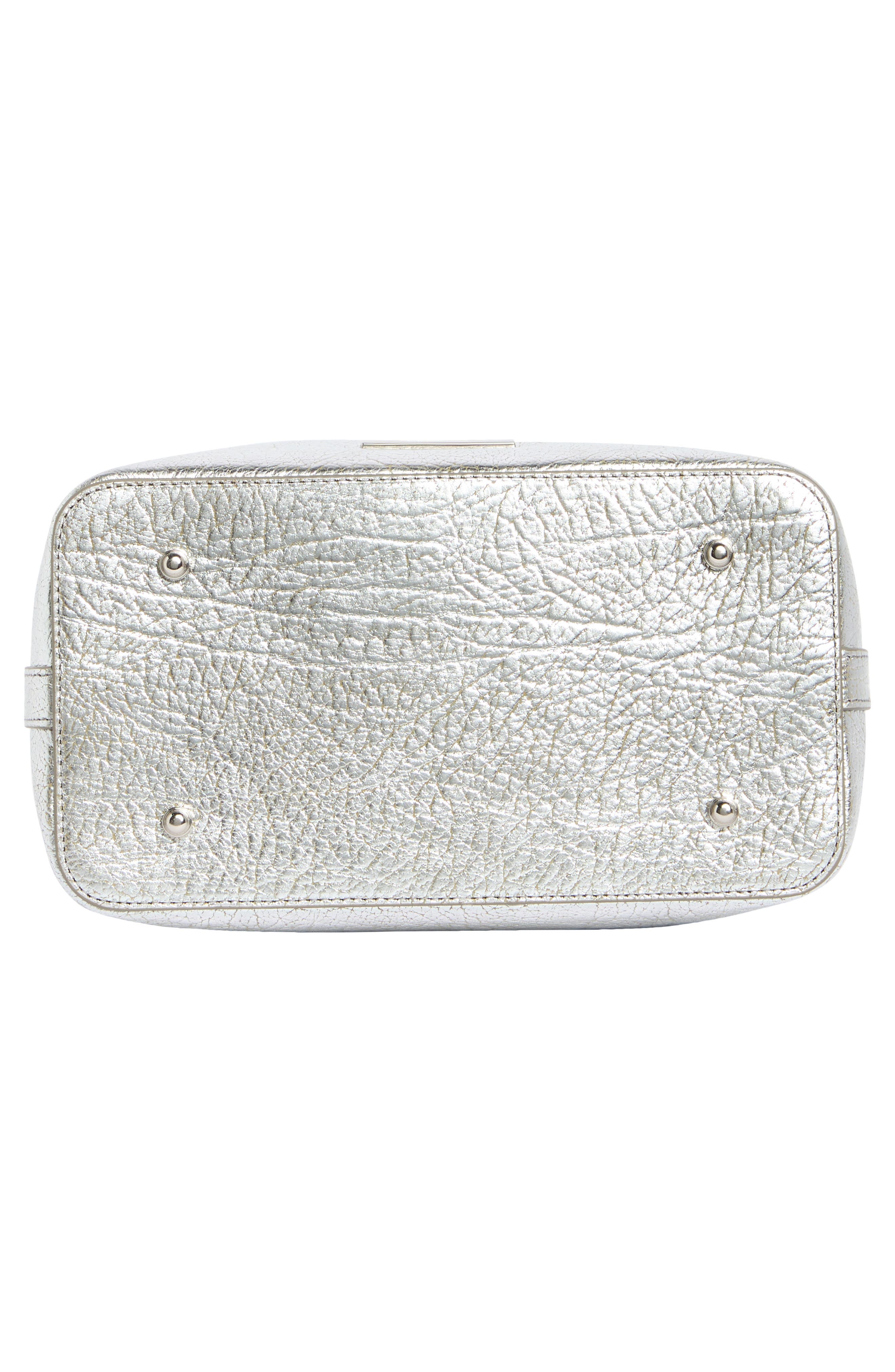 Celina Metallic Leather Bag, Alternate, color, SILVER DUCHESS
