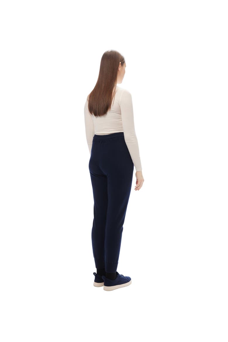 Cuffed Cashmere Jogger, Alternate, color, navy