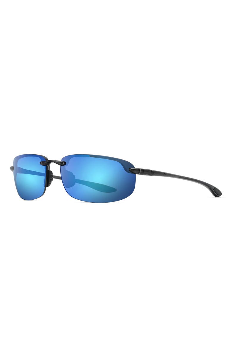 Maui Jim Ho'okipa 63mm PolarizedPlus<sup>®</sup>2 Rectangular Sunglasses, Alternate, color, Smoke Grey/ Blue Hawaii