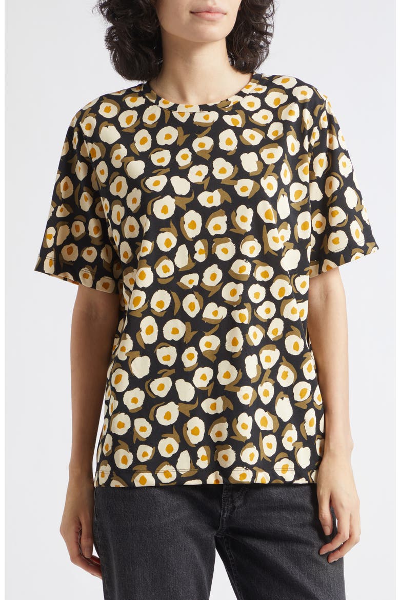 Tunnit Pikku Vikuri Print Cotton T-Shirt, Alternate, color, BEIGE/ BLACK/ OLIVE GREEN