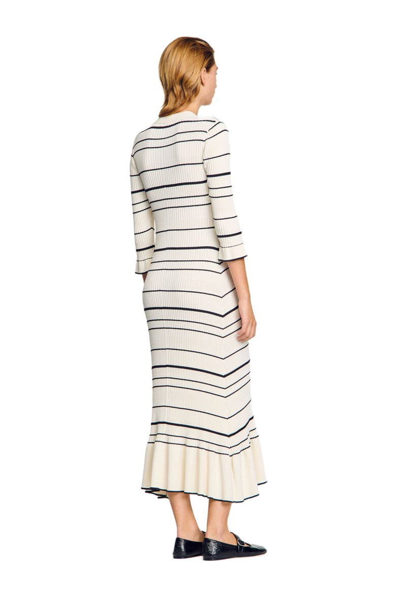 Striped knit maxi dress, Alternate, color, Ecru