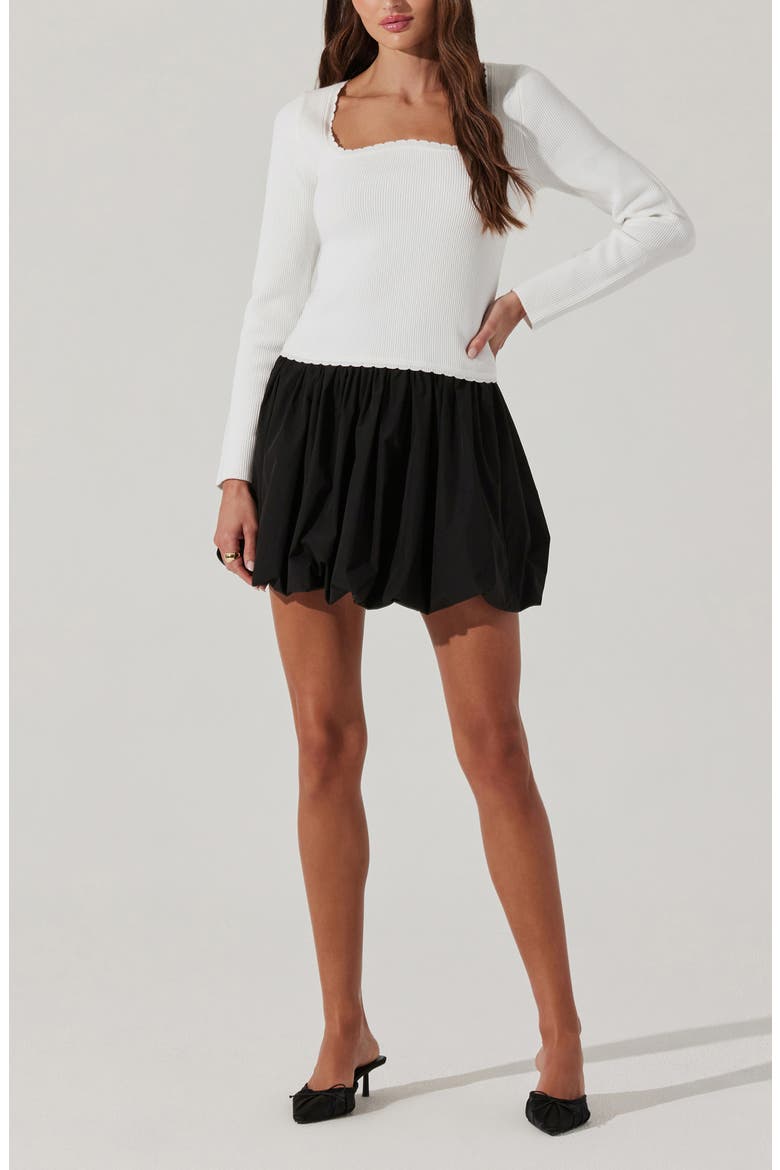 Scallop Trim Rib Top, Alternate, color, WHITE