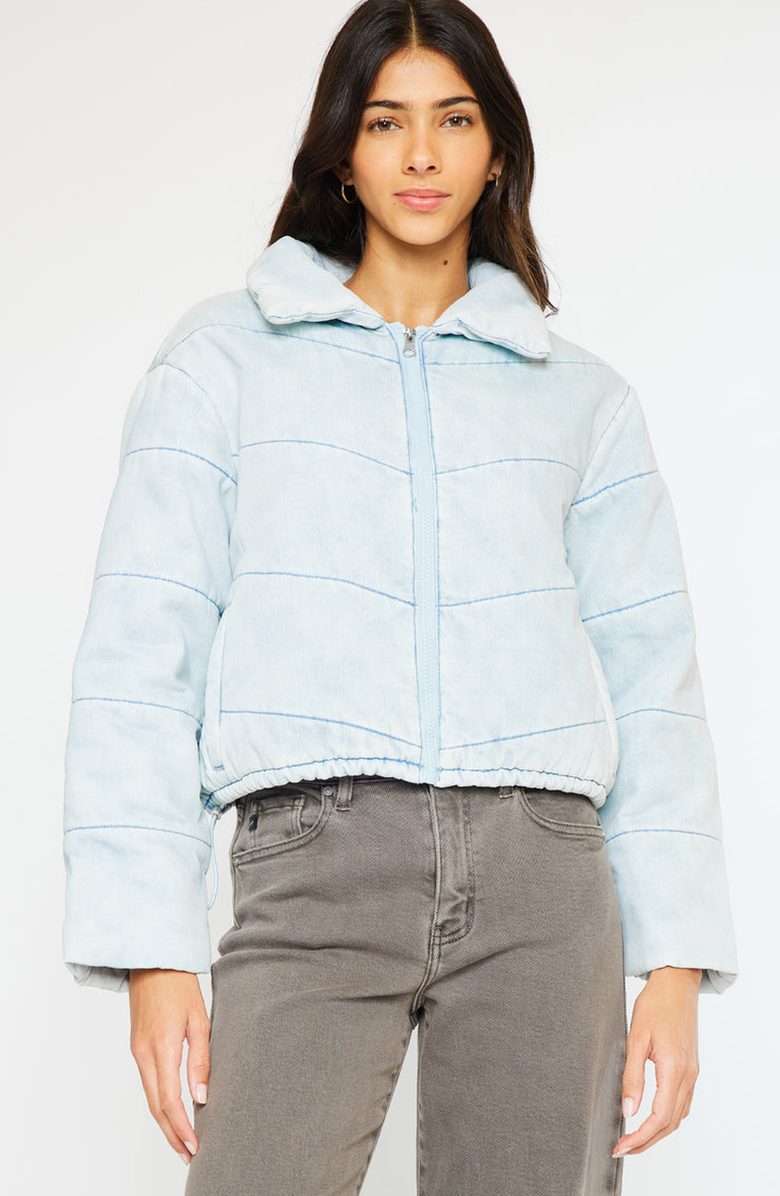 KanCan Luciana Denim Puffer Jacket, Alternate, color, Light Wash