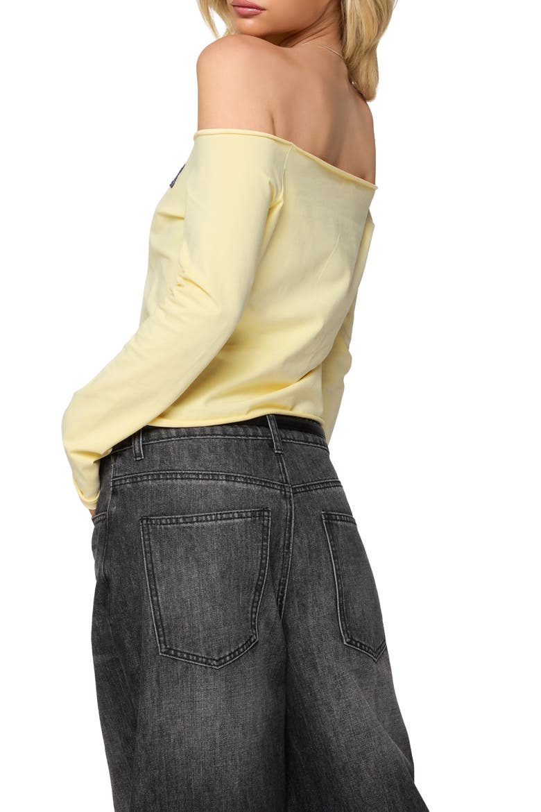 New York Babe Off the Shoulder Top, Alternate, color, YELLOW