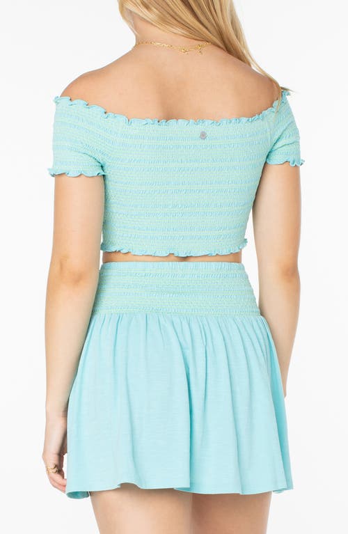 Roxy Lost Tides Smocked Off The Shoulder Crop Top