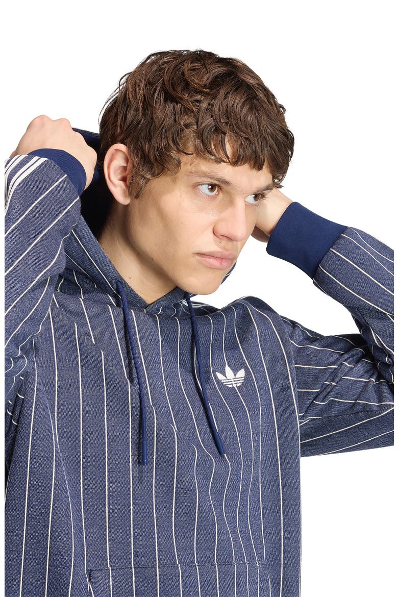 Pinstriped Graphic Hoodie, Alternate, color, NIGHT INDIGO