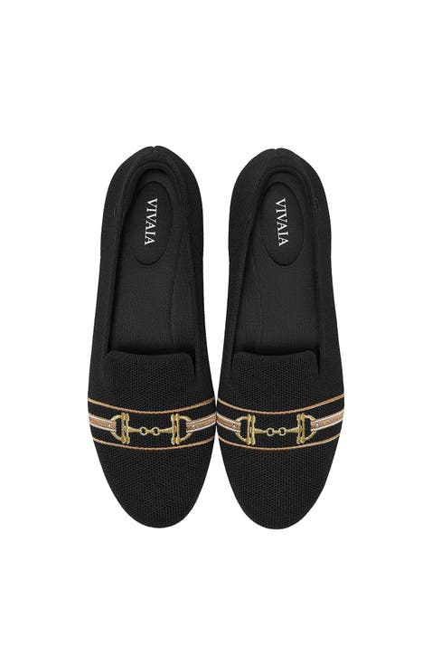 Audrey Round-Toe Embroidered Loafers