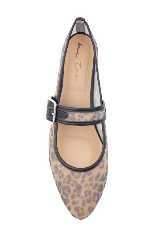 Me Too Gillie Mesh Mary Jane Flat In Dark Leopard