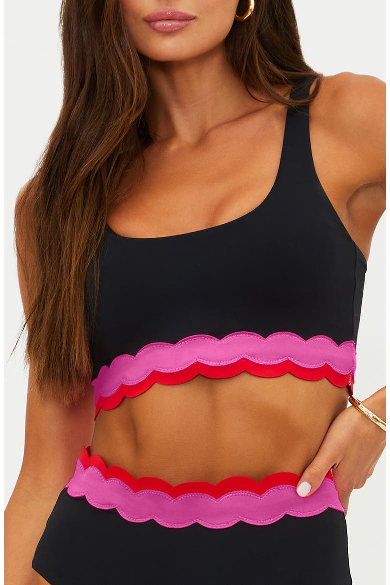 Marin Scallop Colorblock Bikini Top, Main, color, ELECTRIC WAVE