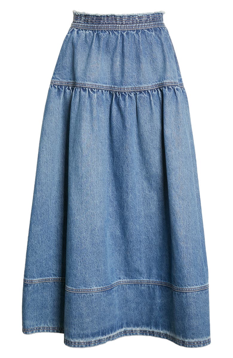 Ulla Johnson The Astrid Denim Maxi Skirt, Alternate, color, Danube Medium Indigo Wash