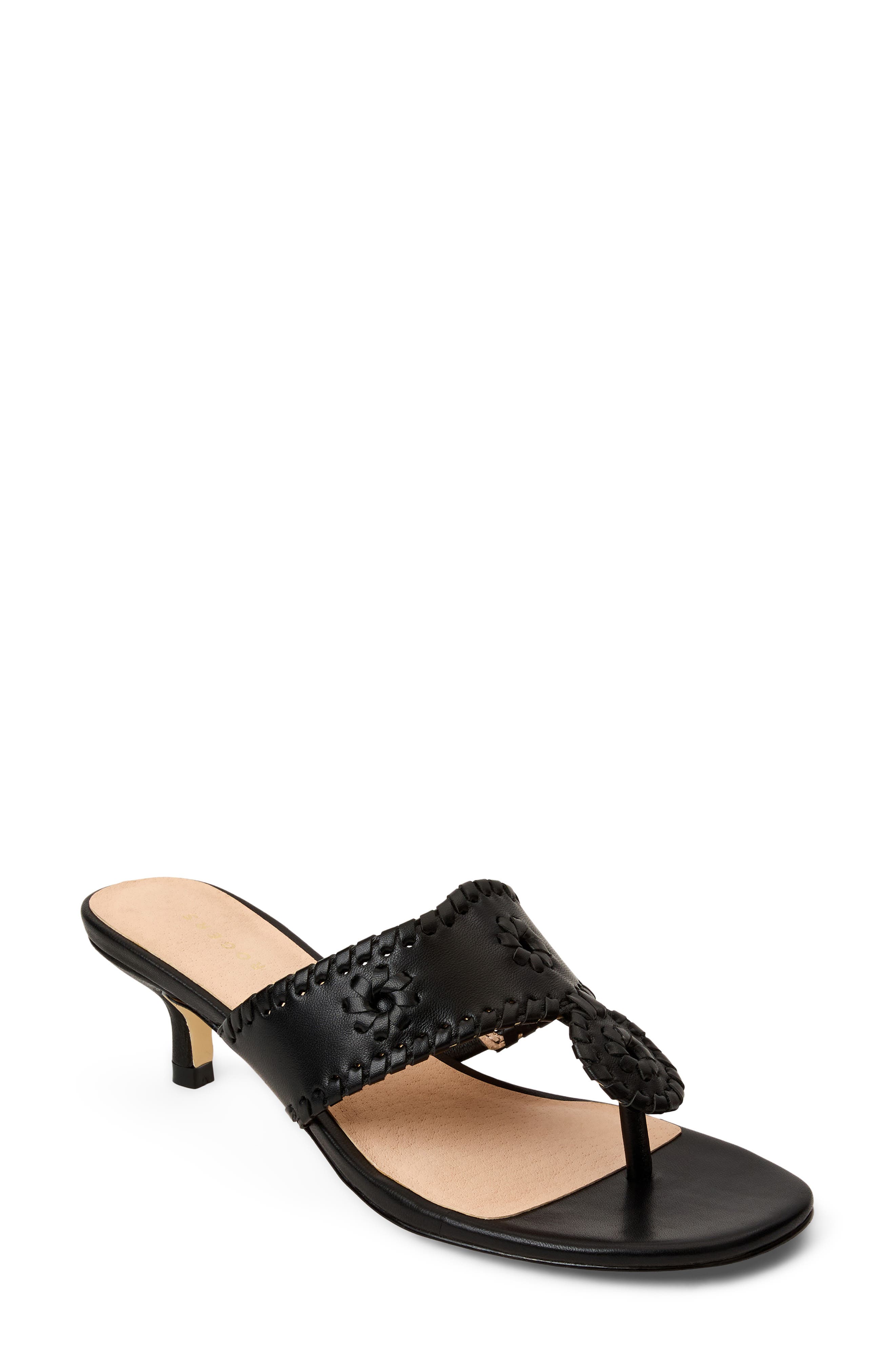 Jack Rogers Jacks Kitten Heel Flip Flop, Main, color, Black