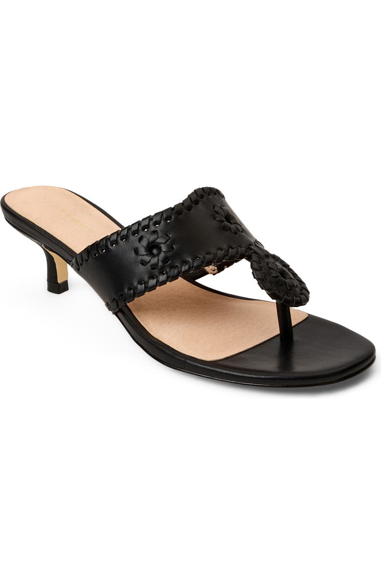 Jack Rogers Jacks Kitten Heel Flip Flop, Main, color, Black