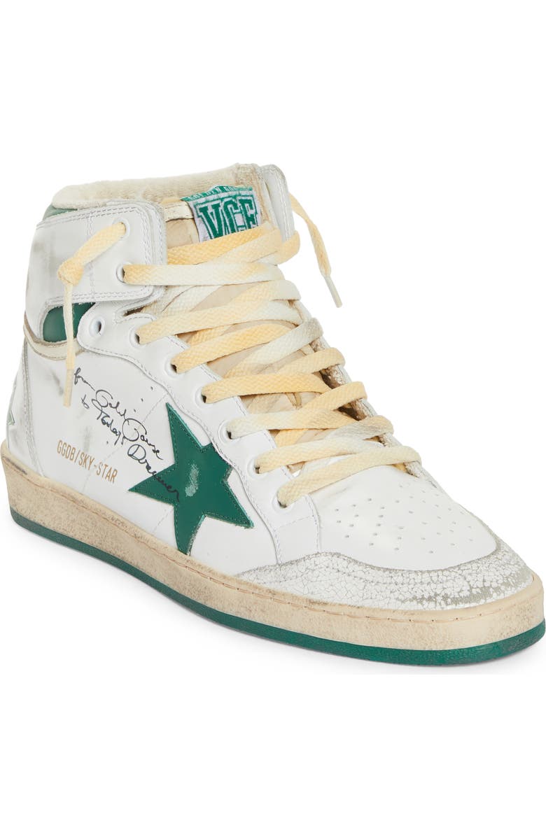 Golden Goose Sky-Star High Top Sneaker, Main, color, White/ Green