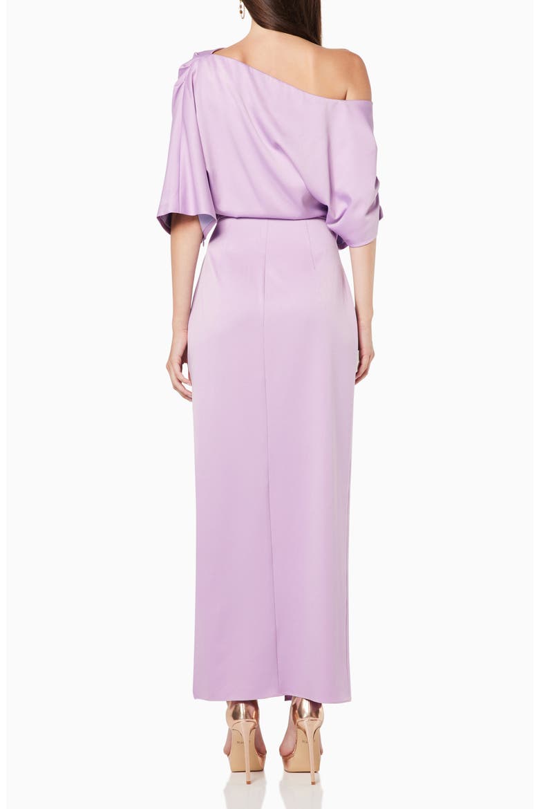 Andrea One-Shoulder Satin Gown, Alternate, color, LILAC