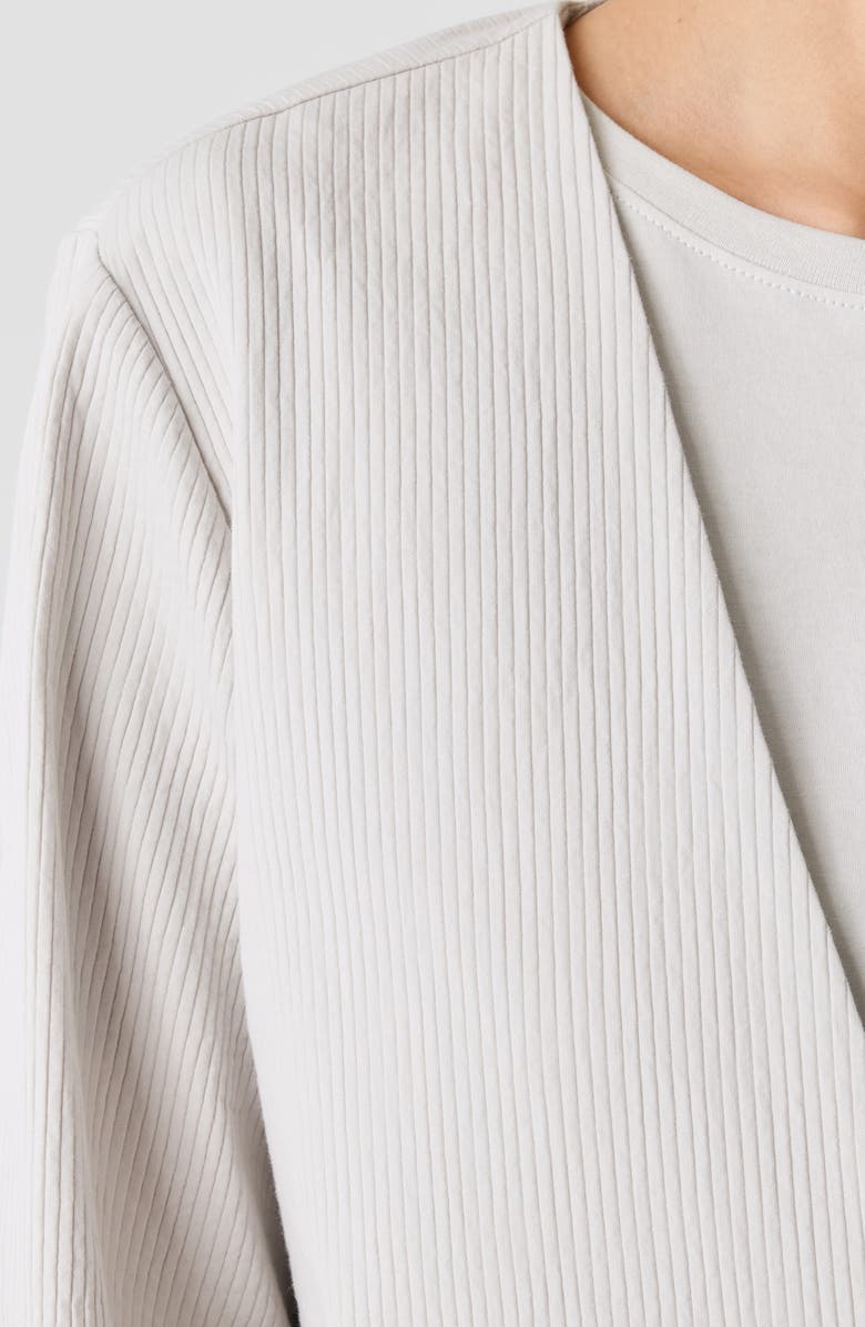 Eileen Fisher V-Neck Organic Cotton Jacket, Alternate, color, Chalk