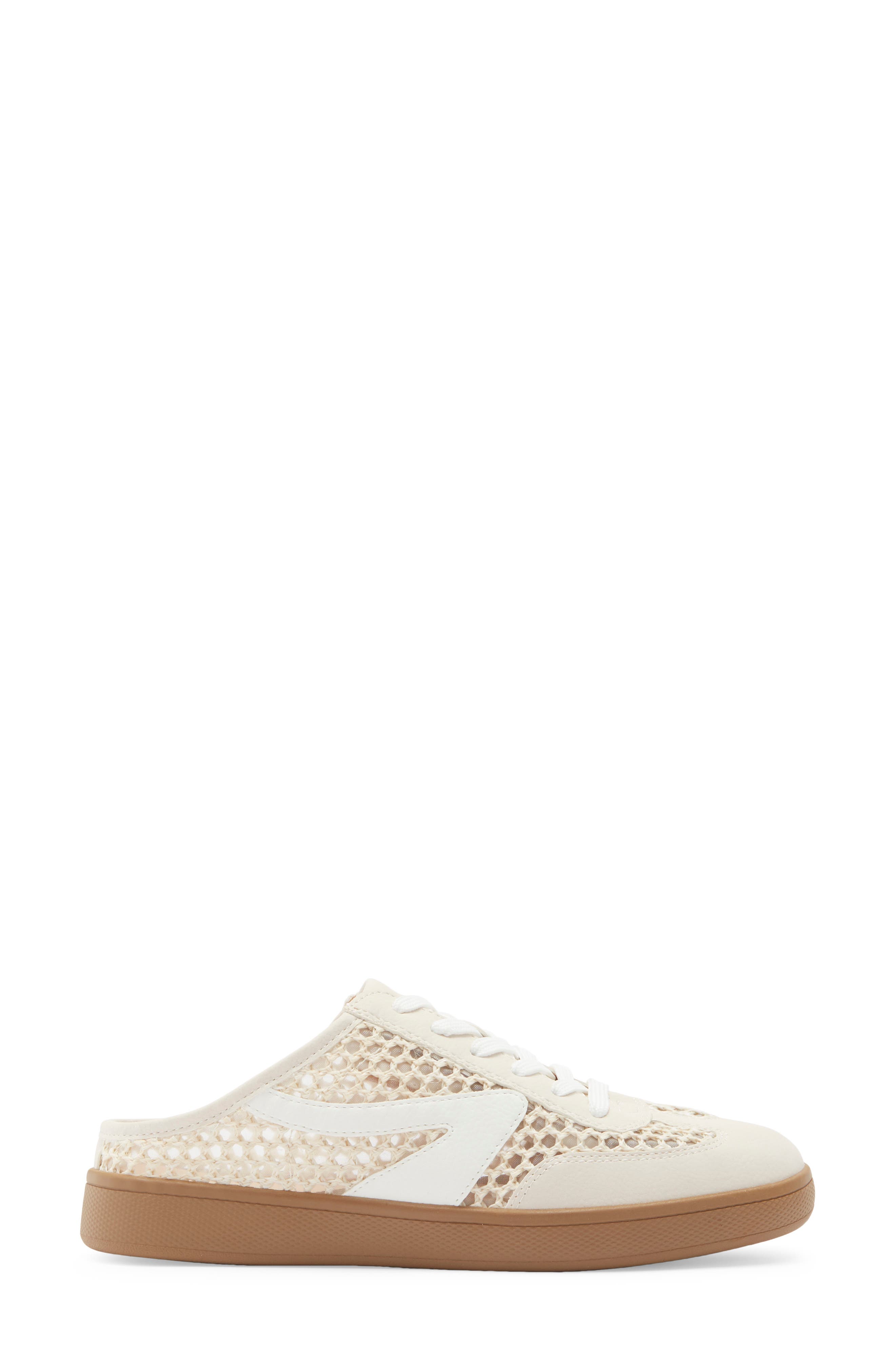 DV by Dolce Vita Vitally Faux Shearling Lined Mule Sneaker, Alternate, color, Off White Woven