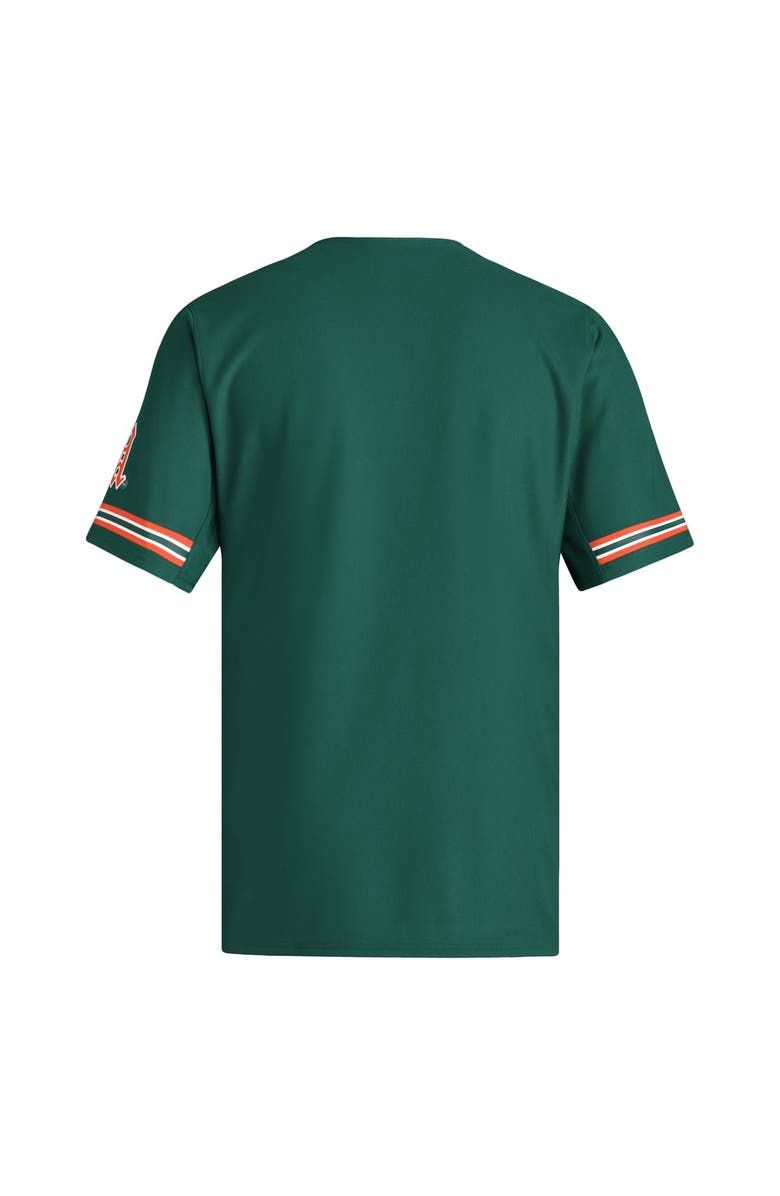 adidas Men's adidas  Green Miami Hurricanes Reversible Retro Full-Button Baseball Jersey, Alternate, color, Green