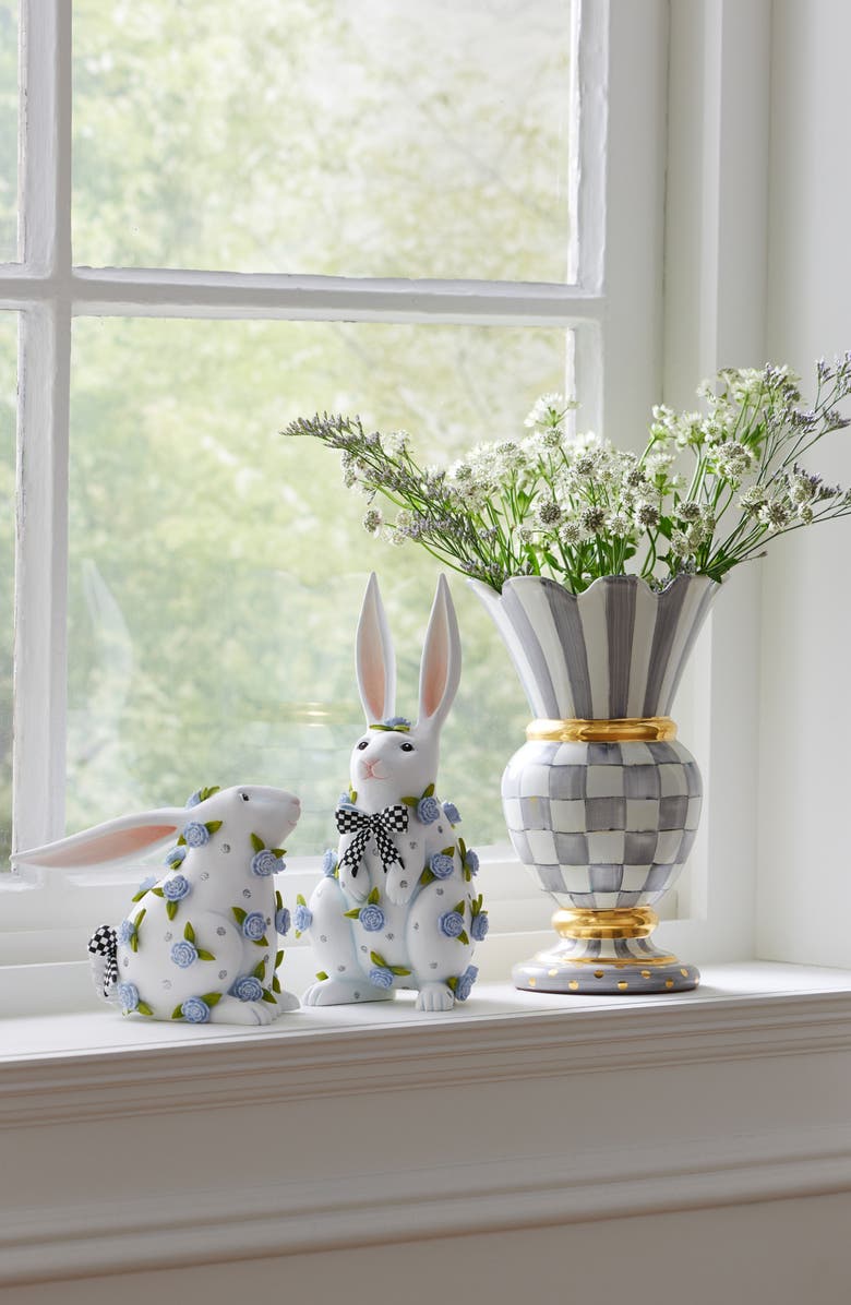 MACKENZIE CHILDS Patience Brewster Periwinkle Peony Rabbit, Alternate, color, White