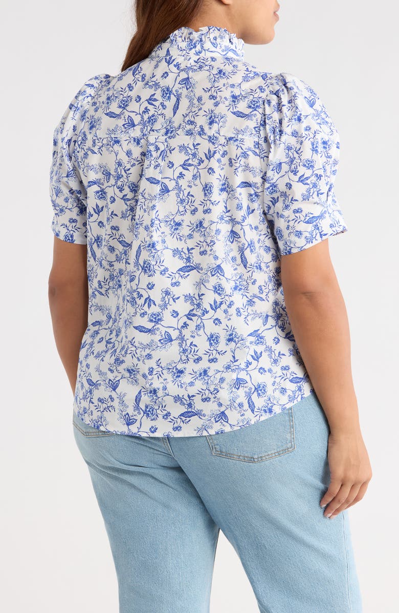 SUGARLIPS Kearny Floral Print Top, Alternate, color, White/ Blue/ Multi