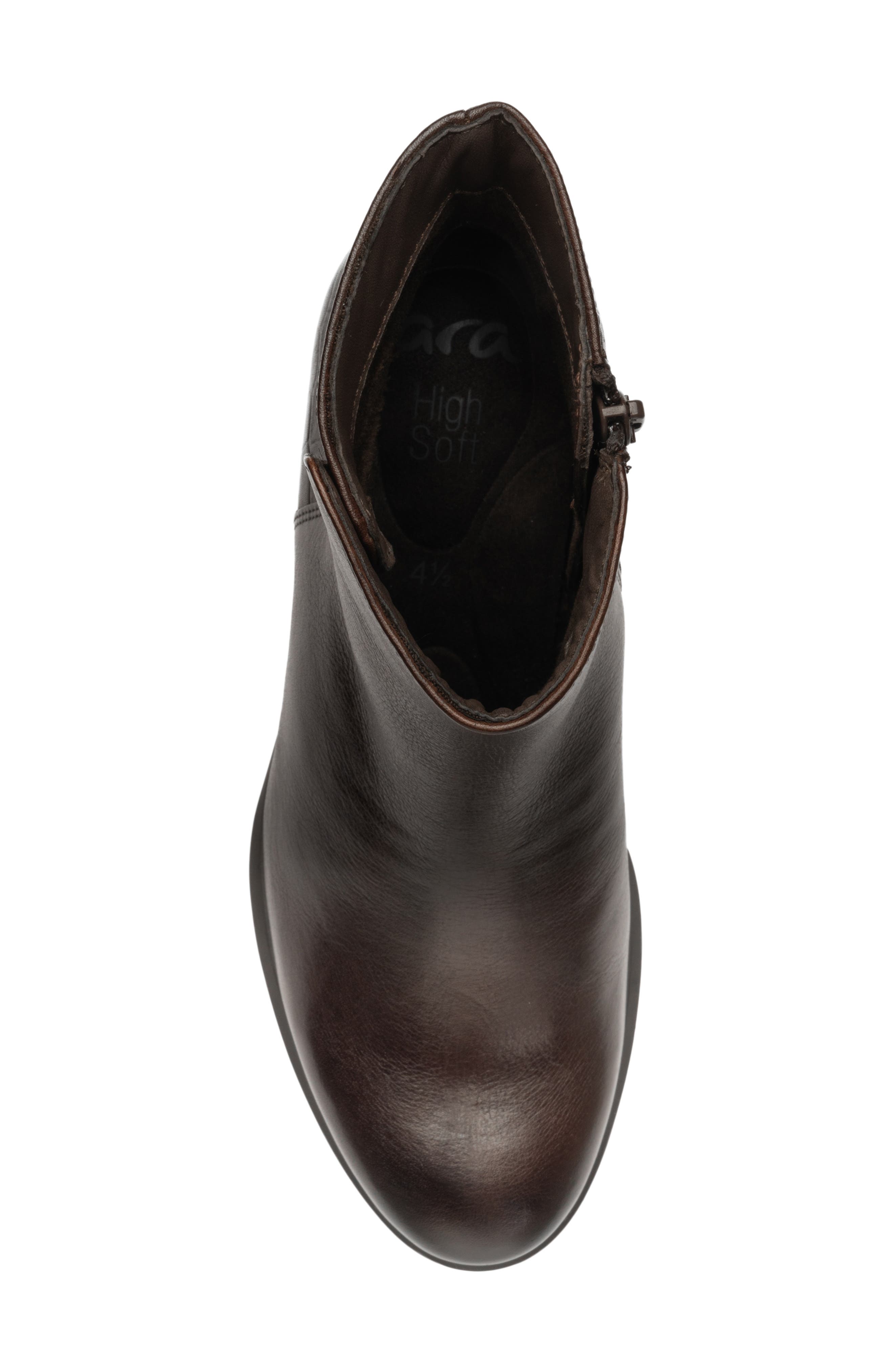 Plum Side Zip Bootie, Alternate, color, BROWN