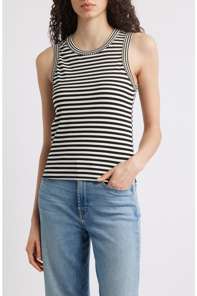 Stripe Rib Tank, Main, color, BLACK/ OFF WHITE