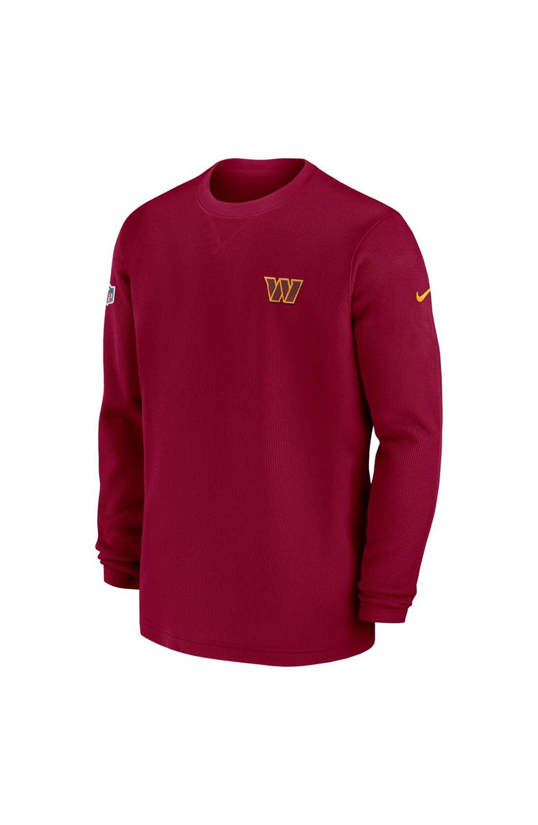 Nike Men's Nike Burgundy Washington Commanders 2023 Sideline Throwback Heavy Brushed Waffle Long Sleeve Top, Alternate, color,