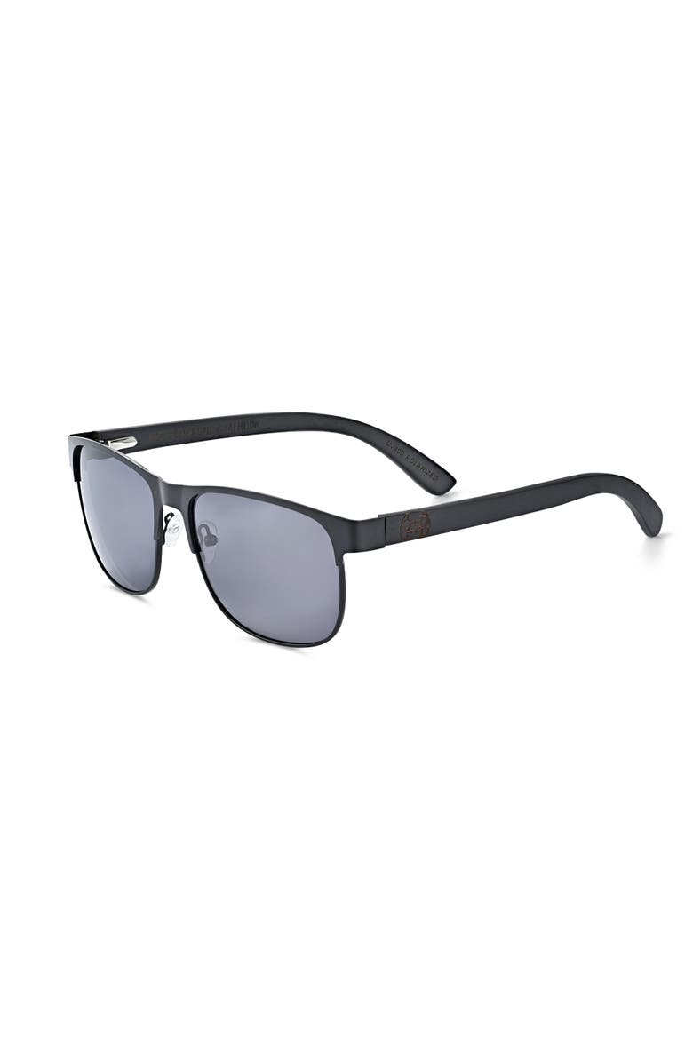 EARTH WOOD Troon Polarized Sunglasses, Main, color, Black/Black
