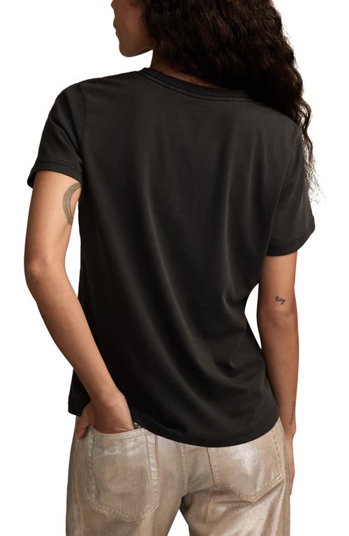 Lucky Brand Christmas Martini Embroidered Graphic T-shirt In Black