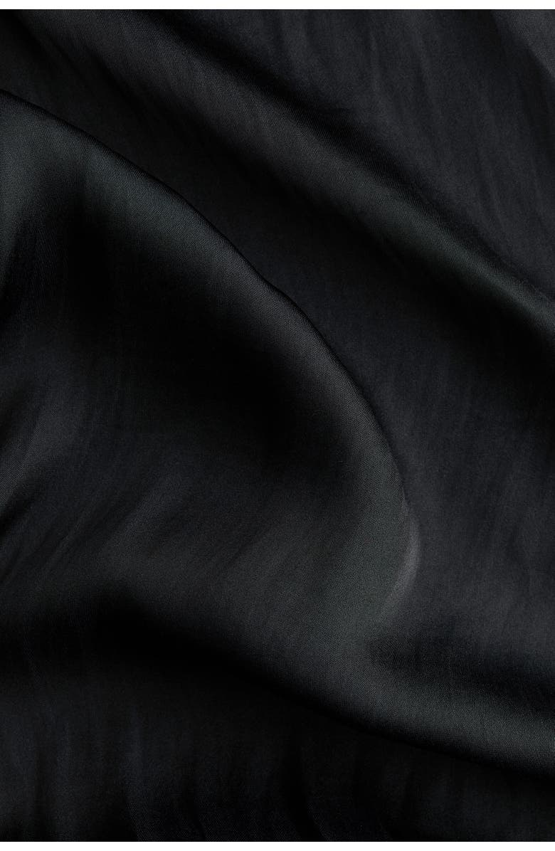 H&M Wrap-detail Satin Trousers, Alternate, color, Black