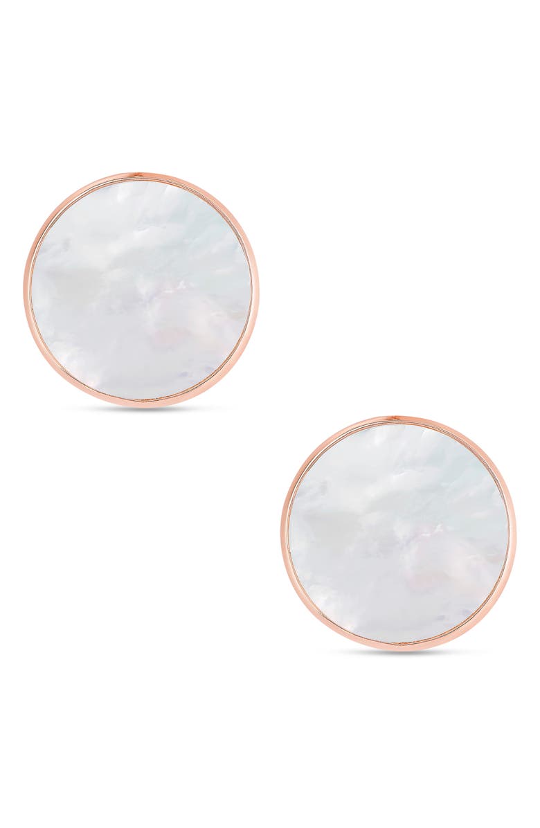 Lily Nily Kids' Mother-of-Pearl Stud Earrings, Main, color, Rose Gold