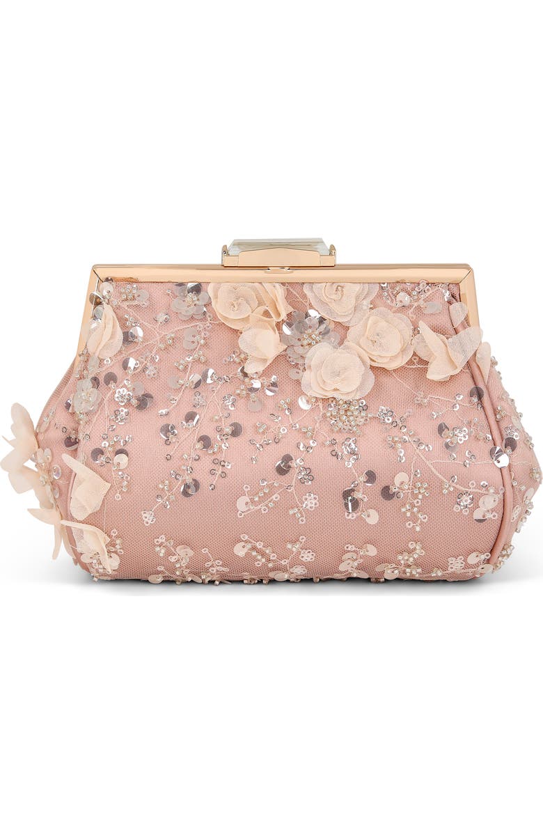 Jewel Badgley Mischka Bea Couture Pouch Clutch, Main, color, English Rose