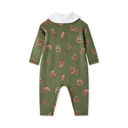 Milkbarn Cotton Stretch Collar Long Sleeve Jumpsuit In Brown
